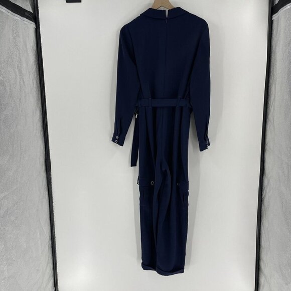 Ted Baker Flan Belted Long Sleeve Utility Jumpsuit in Navy -SZ 3 US 8 - Picture 6 of 7